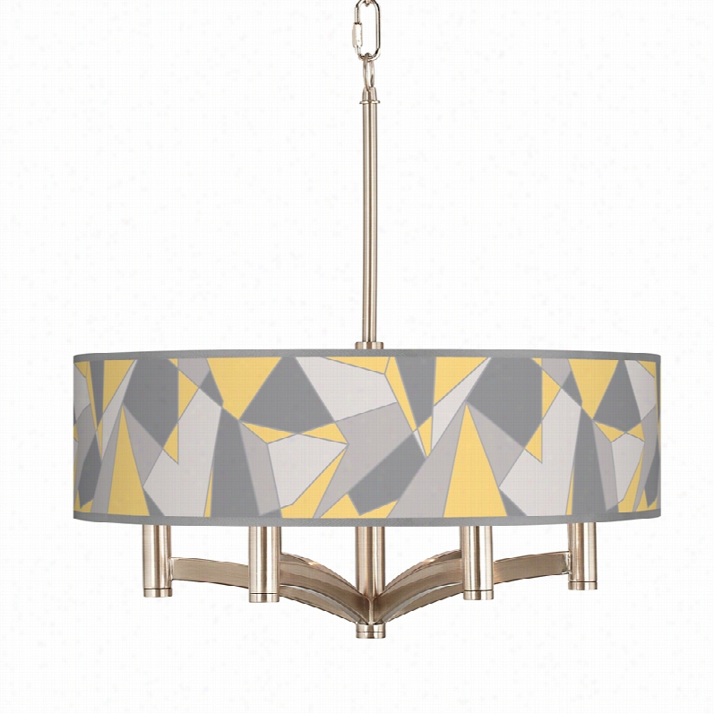 Contemporarry Moder Mosaic Ii Ava 6-light Nickel Pendant Chandelier