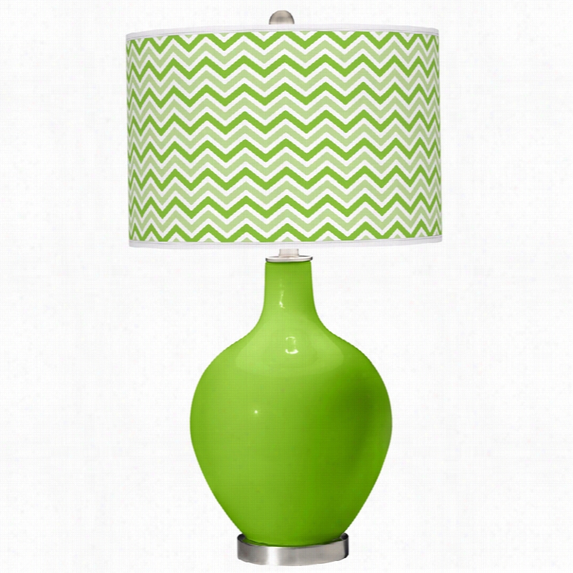 Contemporary Modern  Narrow Zig Zag Shade Neon Green Ovo Tale Lamp