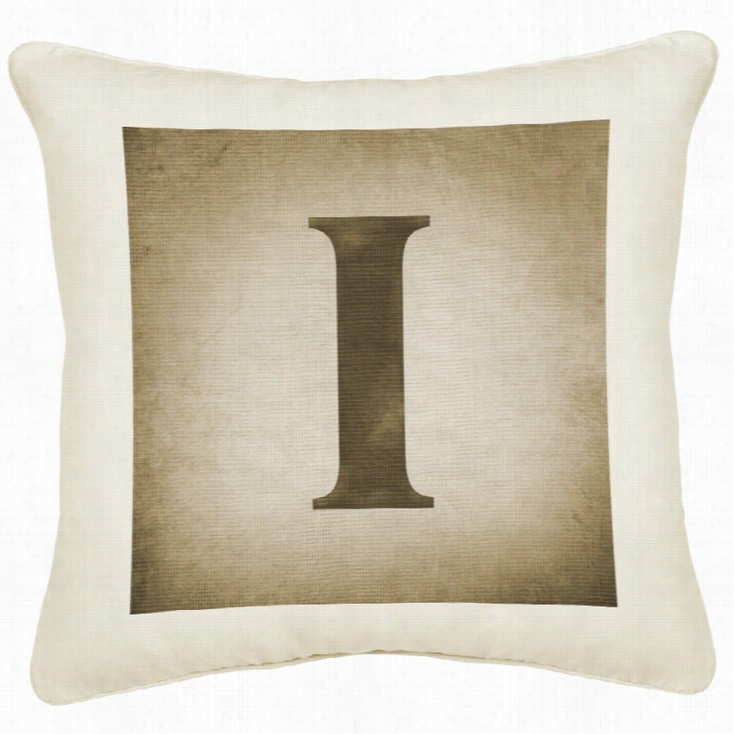 Conttemporary Monogram I Square Cream Canva S Pillow