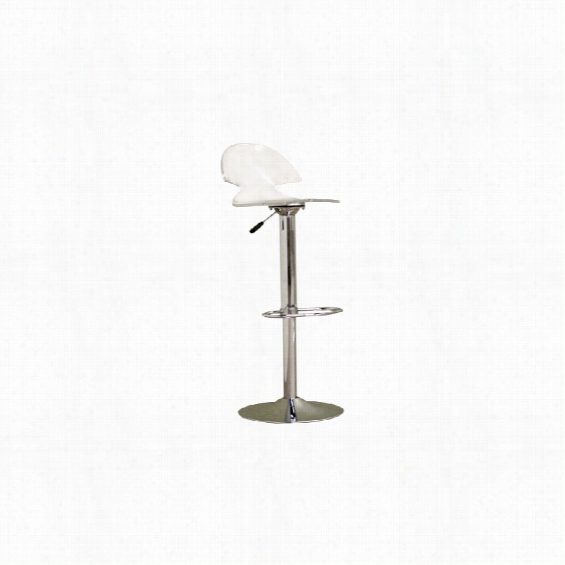 Contemporary Montano Chrome Acrylic Armless Adjustable Barstool