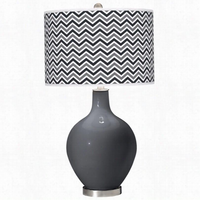 C Ontempoary Narrow Zig Zag Black Of Night 28-inch-h Ovo Table Lamp