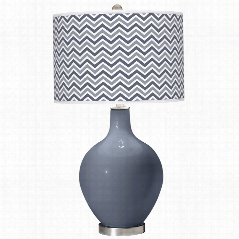 Contemporary Narrow Zig Zag Granite Grow Thin  28-inch-h Ovo Table Lamp