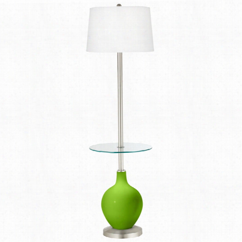 Contemporary Neon  Green Tray Table 59-inch-h Ovo Floor Lamp