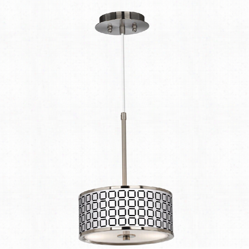 Contemporary Open Grid Gpow Drum Shade Modern Pendant Light