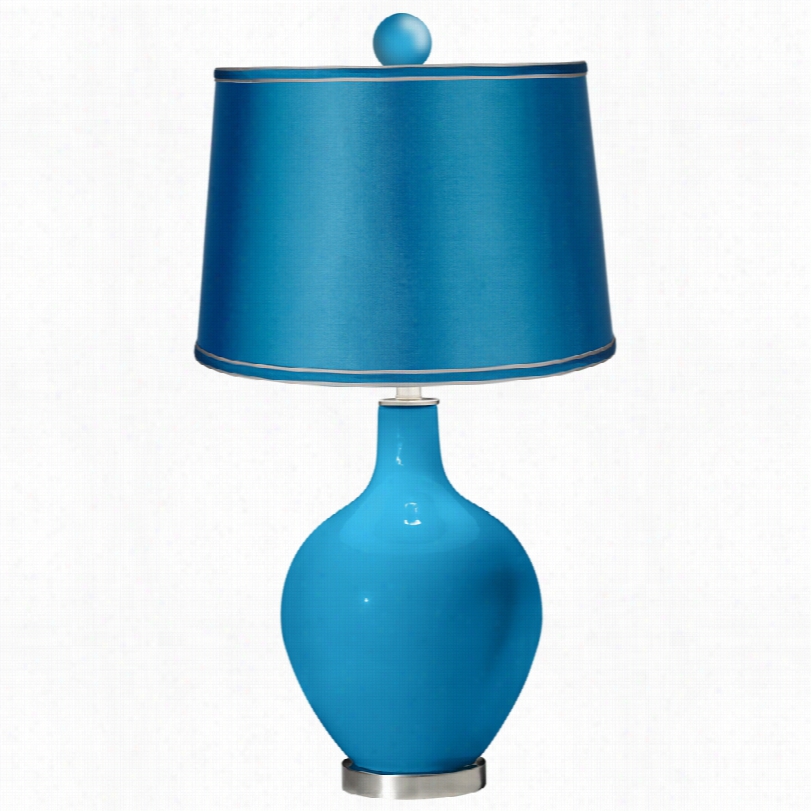 Conttemporary Ovo  Satin Turquoise 30 1/2-inch-h Color Plus Table Lamp