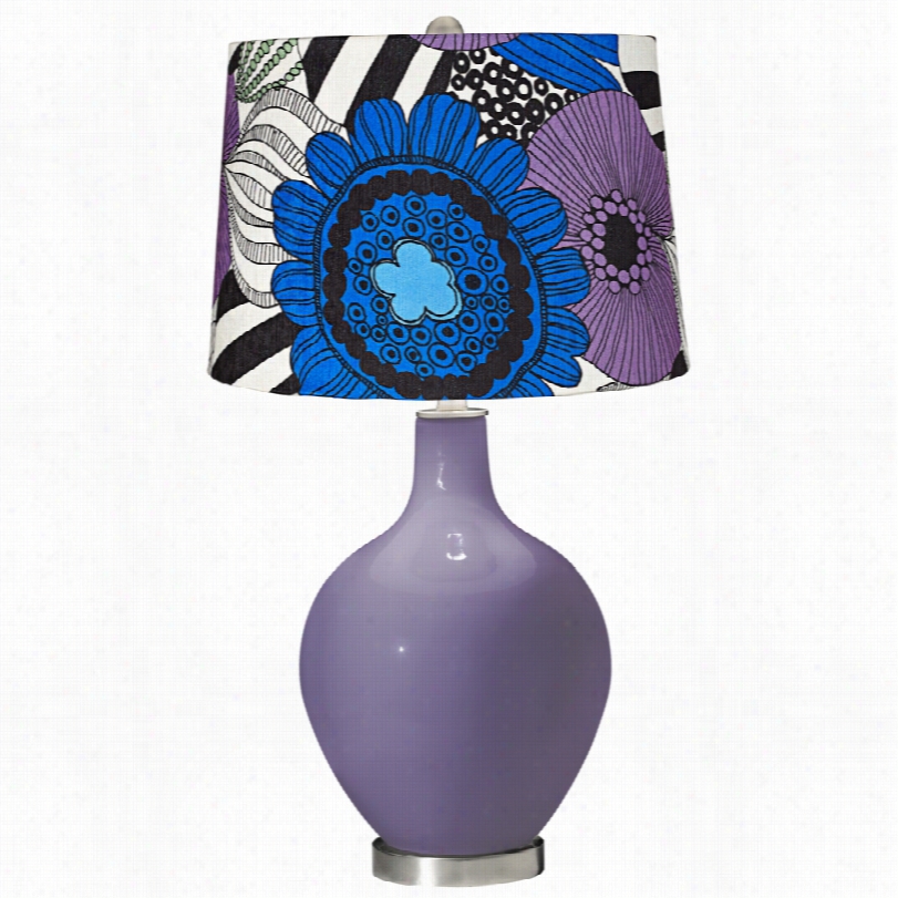 Contemporray Pop Art Purple Floral Shade Purple Hze Ovo Synopsis Lamp