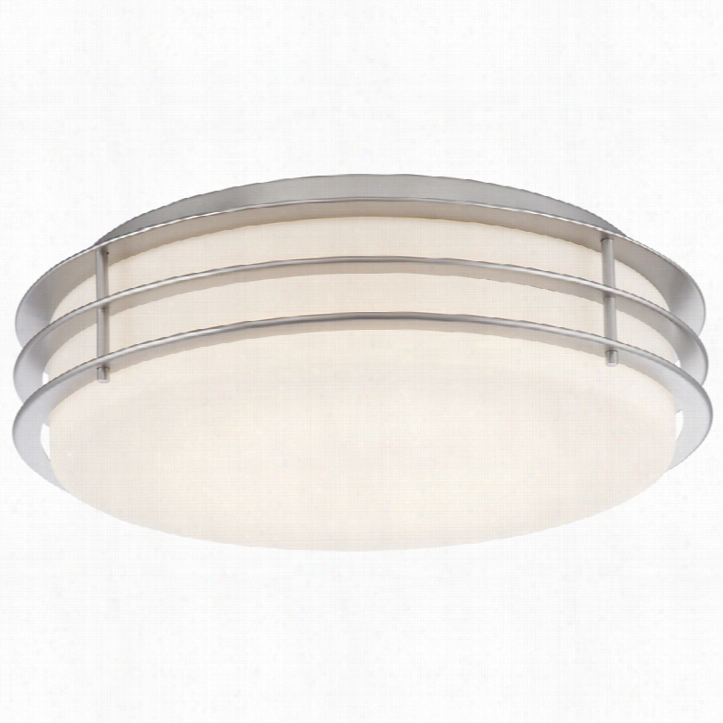 Contemporary Possini Alton Brusheed Nickel Led 13-inch-w Ceiling Light