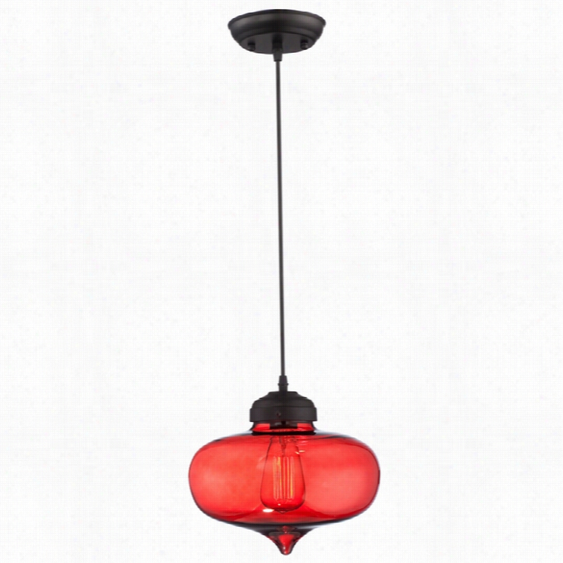 Coontemporary Possini Euro Esign Darby Black With Red Glass Pendant Light