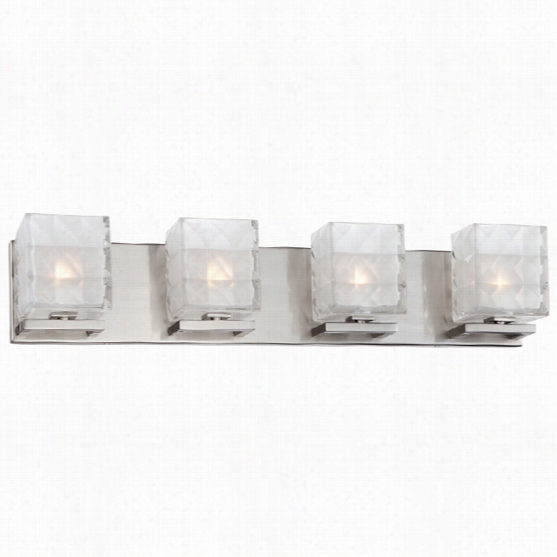 Contemporar Y Possini Euro  Modern Quilt 4-light Satin Nickel Bath Light