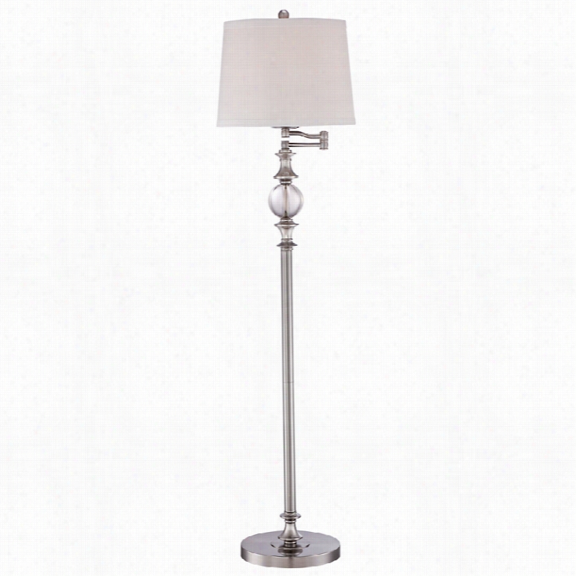 Contemporary Quoizel Buckler Brushed Nickel Swing Arm Floor Lamp