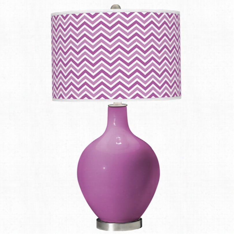 Contemporary Adiant Orrchid Narrow Zig Zag 28 1/2-inch-h Ovo Table Lamp