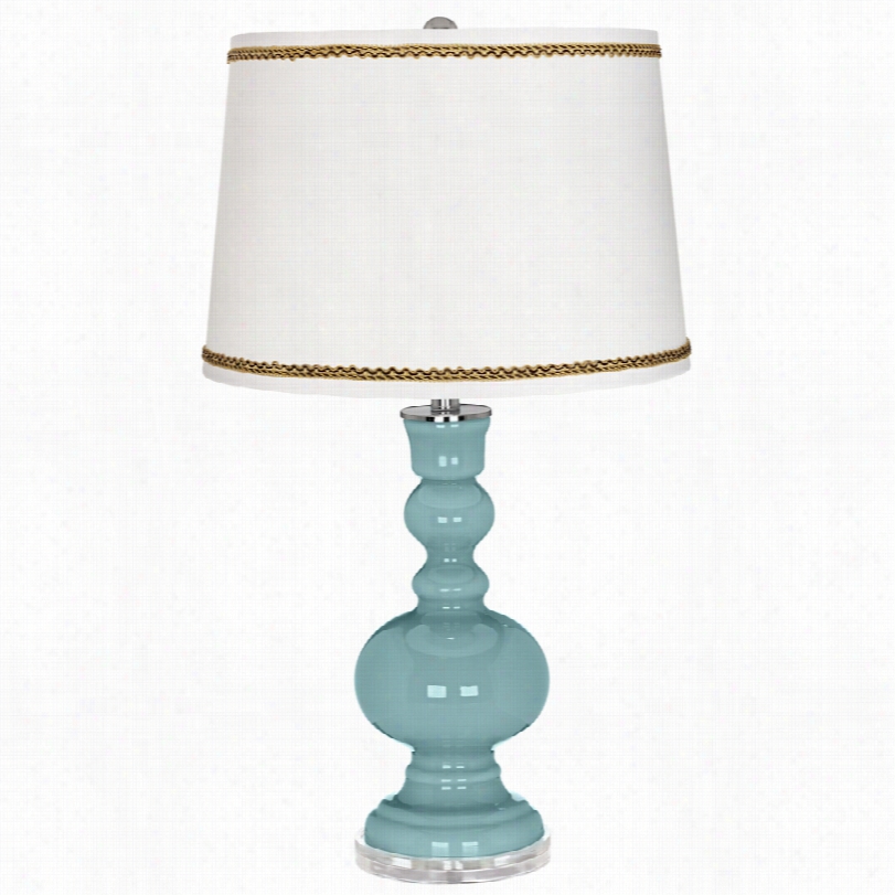 Contemporaary Rainrop Apothecary Table Lamp With Twist Scrll Trim