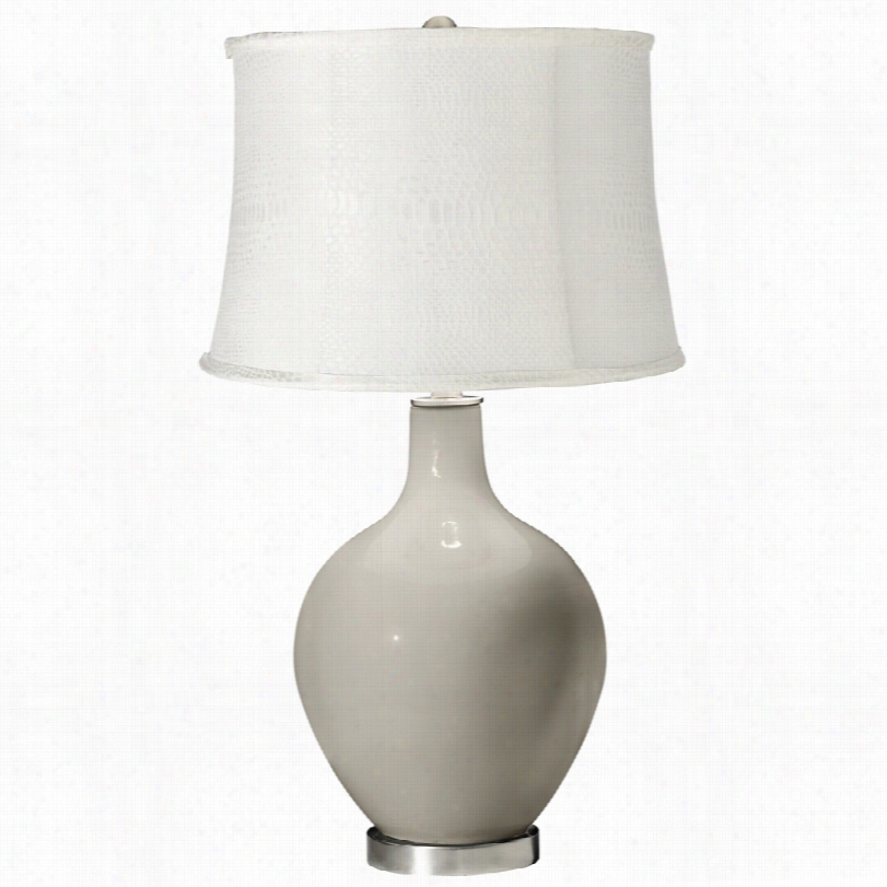 Contemporary Requisitte Gray White Drum Shadee Ovo 28 1/2-inch-h Table Lamp