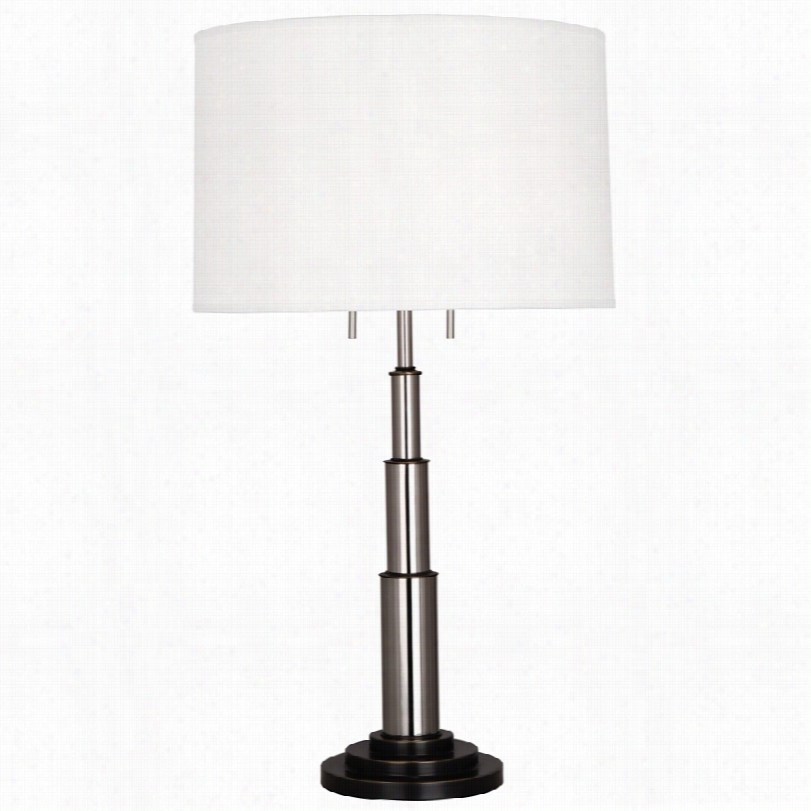 Contemporary Robert Abbey Magellan Silverr And B Ronze 37-inch-h Table Lamp