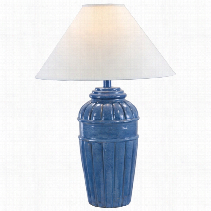 Contemporray Saginaw Rib Bed Jug Wedgewood Bluue 30-inch-h Table Lamp