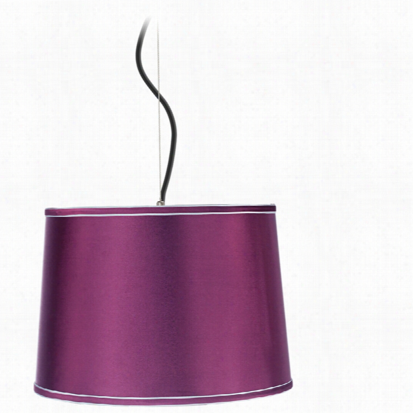 Contemporary Satin Plum Drum Shade 15-inchw- Pendant Light