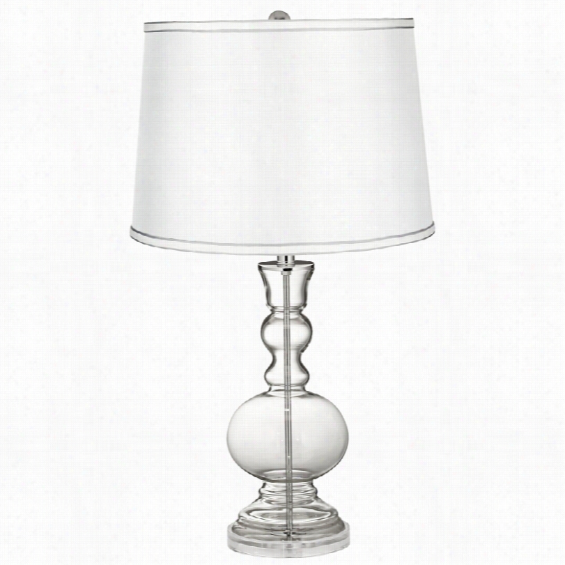 Contemporary Saitn Silver Whits Shade Color + Plus 30-inch-h Table Lamp