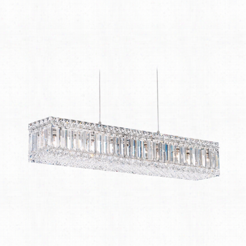 Contemporary Schonbek Quantum Silver 29 1/2-inch-w Crystal  Chandelier