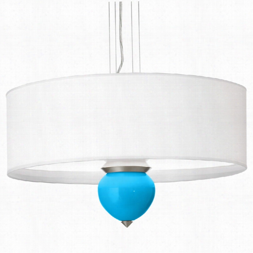 Contemporary Sky Blu Cleo Glass 24-inch-w Pendant Chandelir