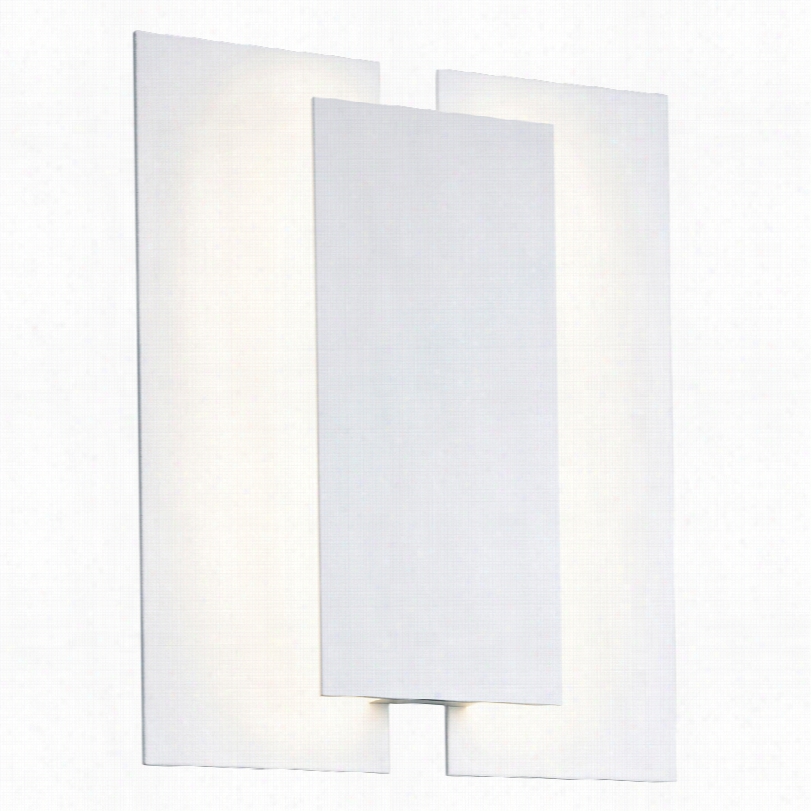 Contemporary Sonneman Batten Textured White 11-inch-h Led Wall Sconce