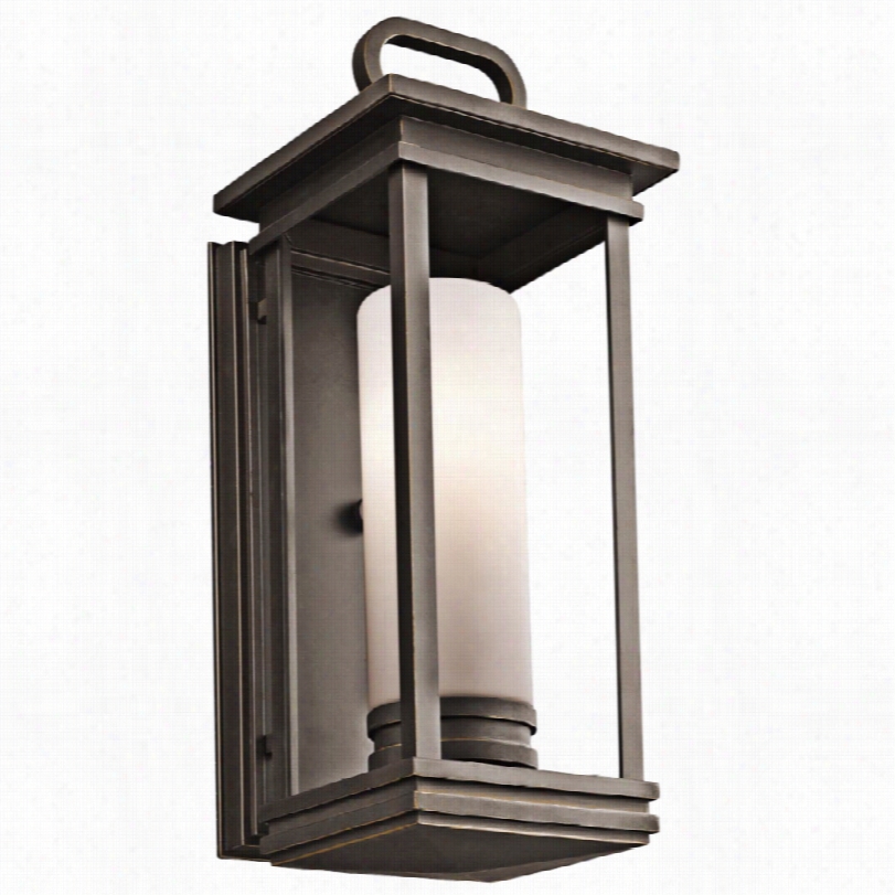 Contemporar Y South Hope Bronze With Opal Glass Kichler Outdoor Wall Light