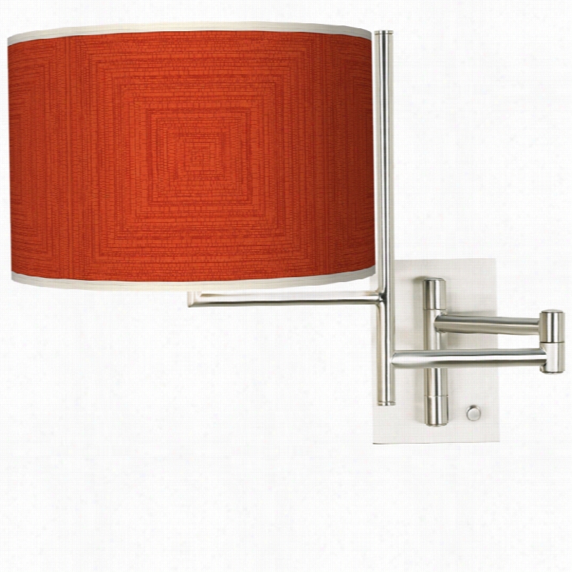 Contemporary Steel Tempo Stacy Garciw Crackled Square Coral Plu9-in Lamp