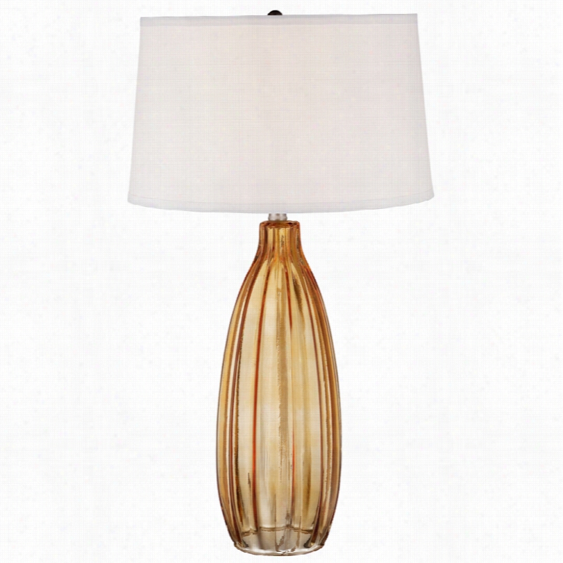 Contemporary Stella Fluted Burnt Orange Galss 29 1/2-inch-h Table Lamp