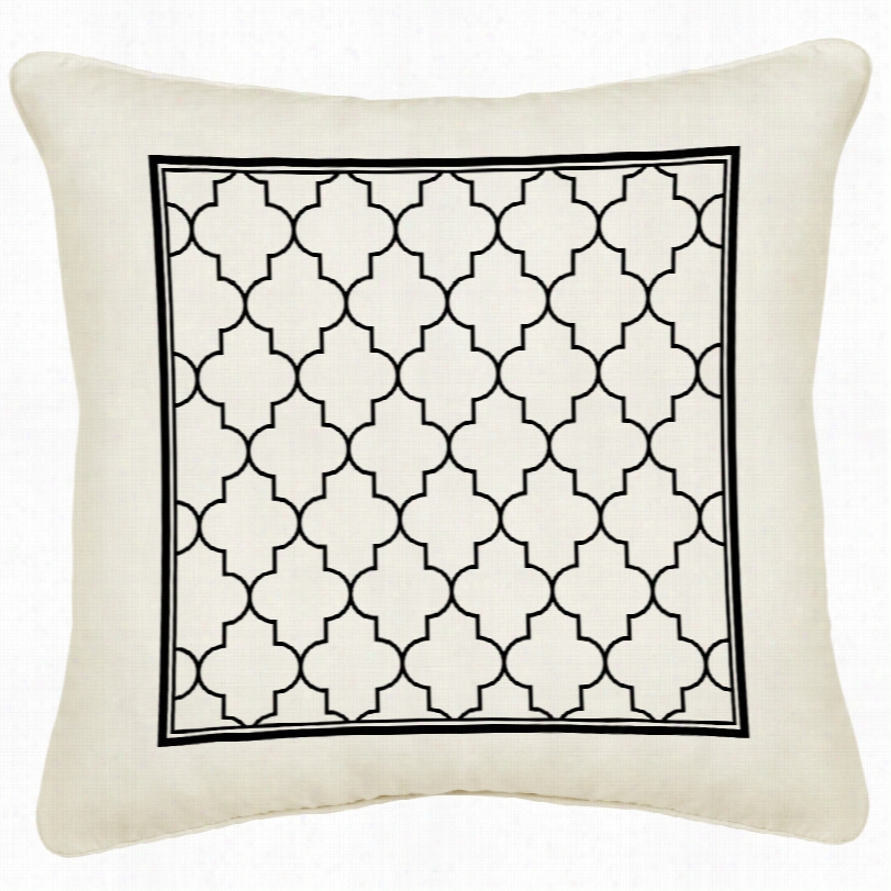 Contemporary Tangier White Cream Canvas Pillow