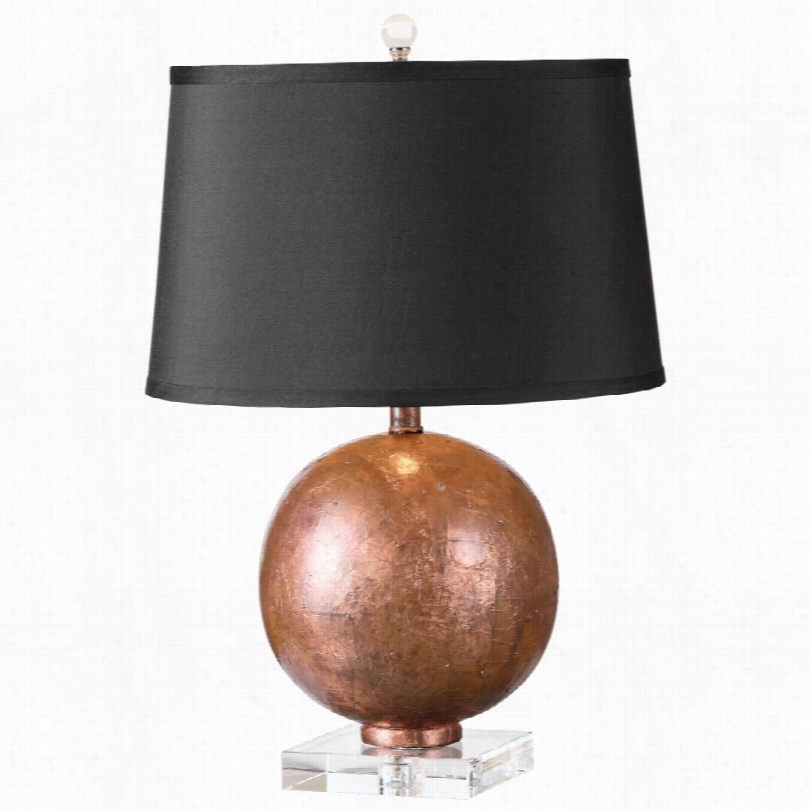 Contmeporary Uttermost Armel Oxidized Coppr Sphere 24-inch-h Tale Lamp