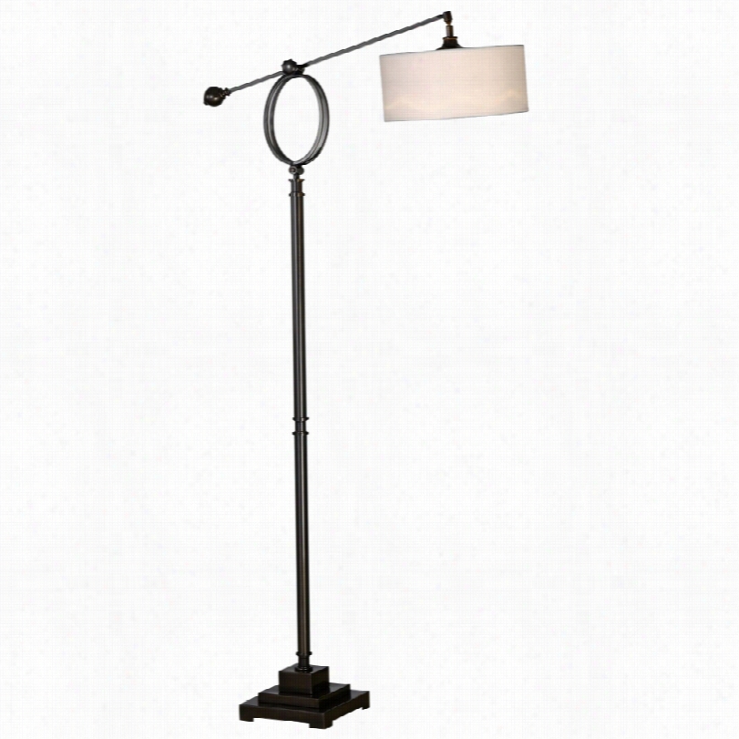 Contemporary Uttermost Levisa Dark Brobze Adjustable Floor Lamp