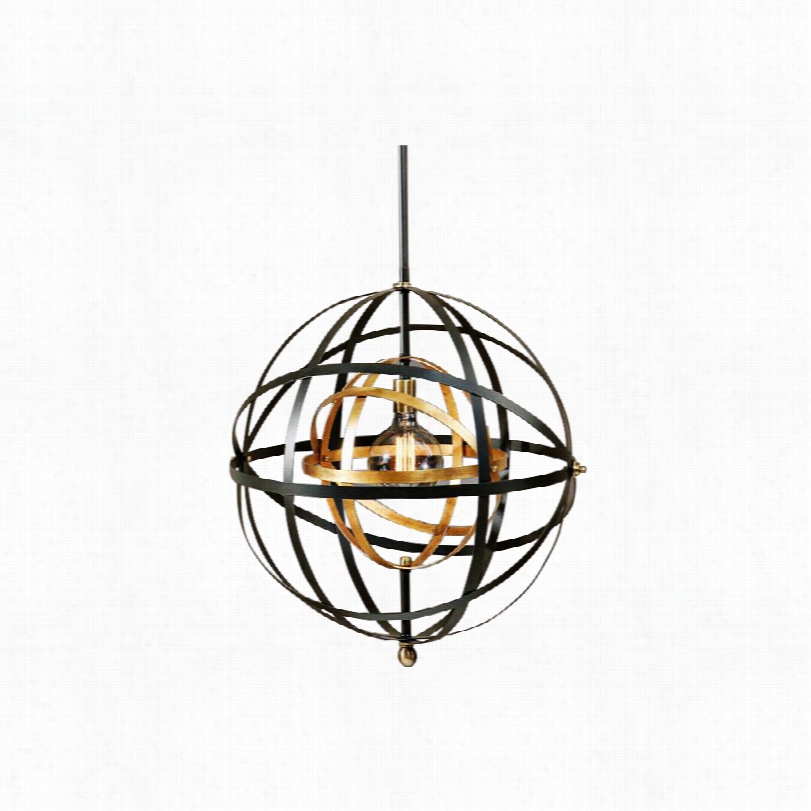 Contemporary Uttermos Trondure Bronze And Barss 23-inch-w Pendant