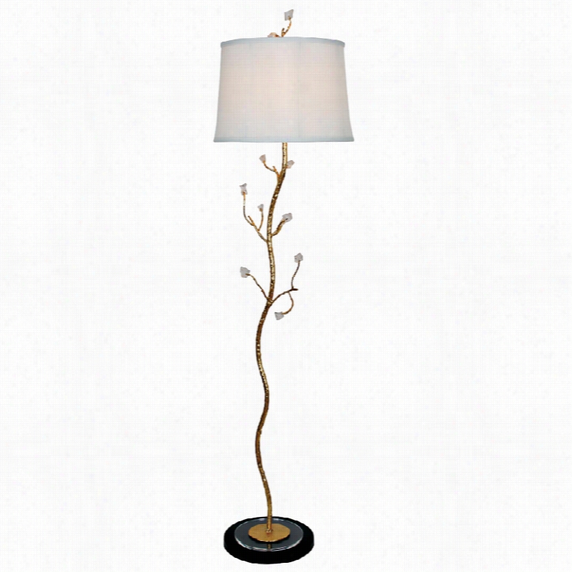 Contempoarry Van Teal Ice Modern Shiver Ygold Leaf Flooor Lamp