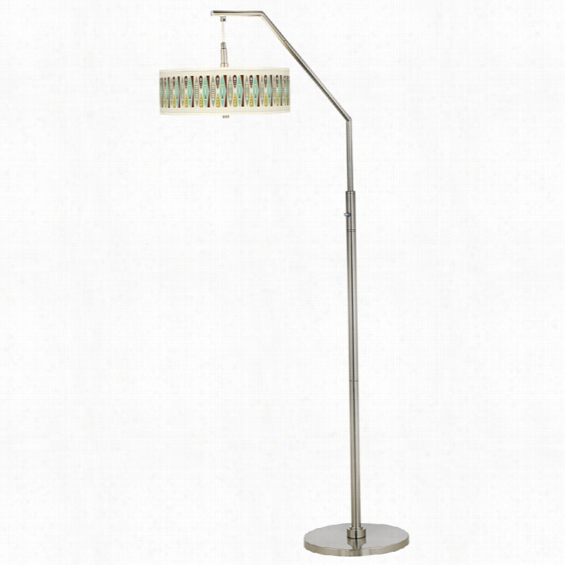 Contemporary Vernaculis Ii Modern Giclee Shade Arc Floor Lamp