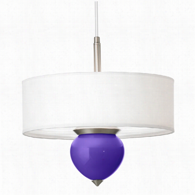 Contemporary Violet Cleo Glass 16-inch-w Pendant Chnadelier