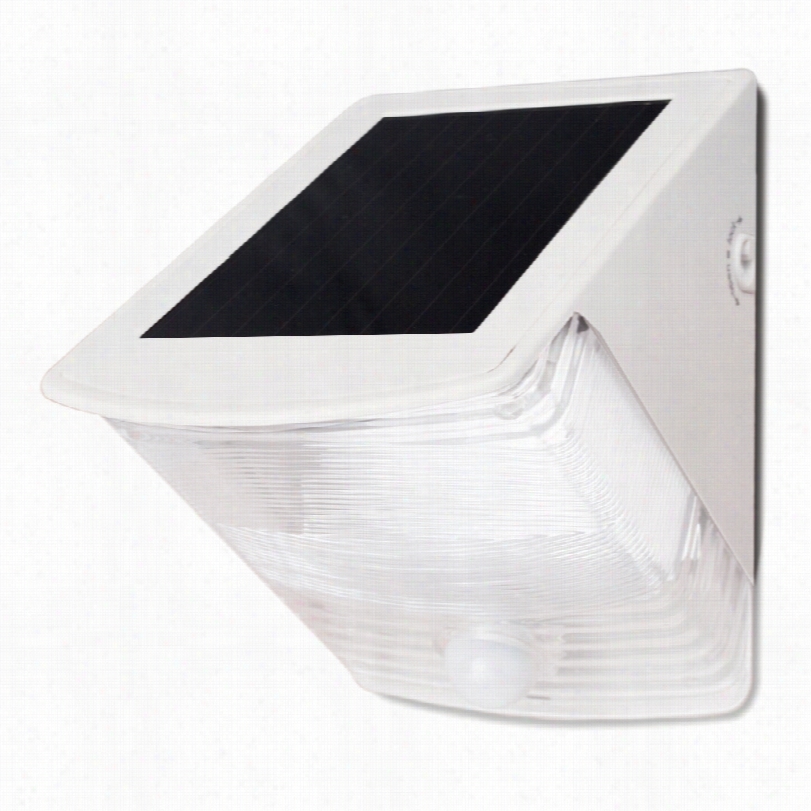 Conttemporary White Wedge Solar Powered 6 1/2-inch-h Led Seurity L Ight