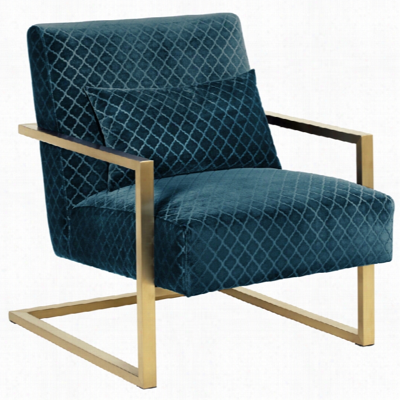 Contemporary Zemo Diamond Teal Soft Cantilever Accent  Chair