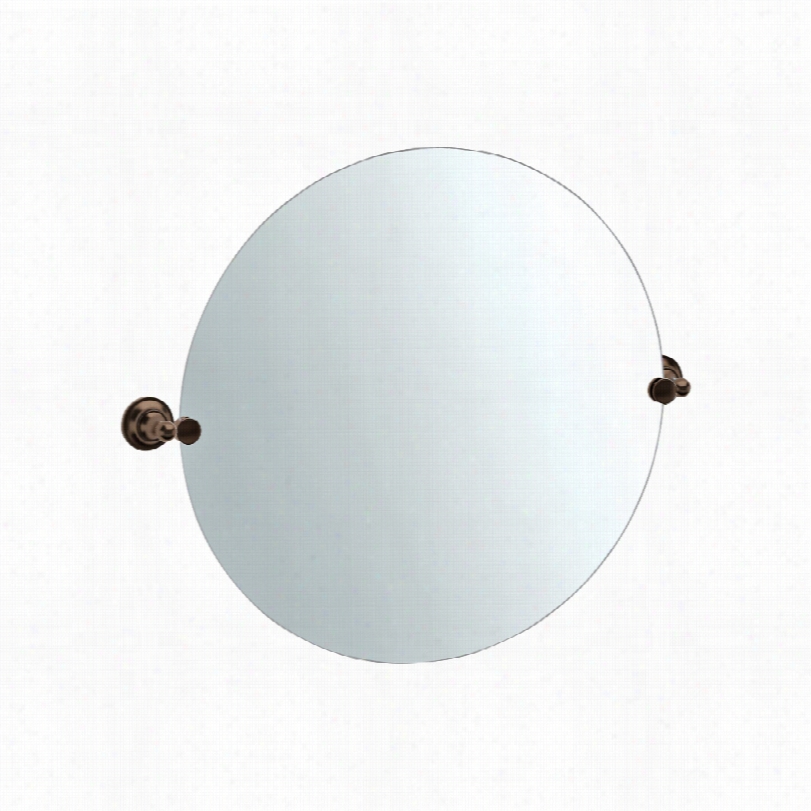 Traditional Gatco Tiara Modern Bronze Largge Round Wall Mirror-30x25