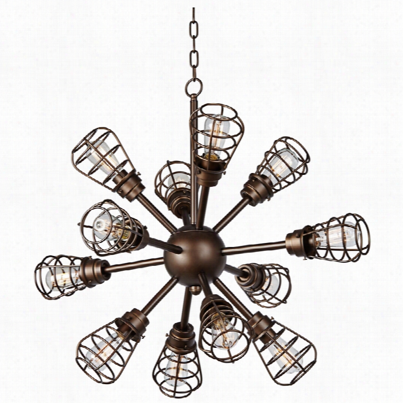 Transitional Bendlin Indstrial 112-light Bronze Chandleier