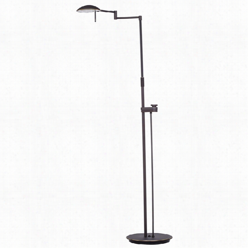 Transitional Bernie Series Bronez Brass Ledhpltkoettter Floor Lamp