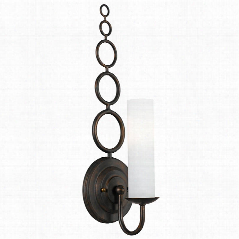 Transitional Cameron Bronze With White Glass Crystorama Wall Sconce