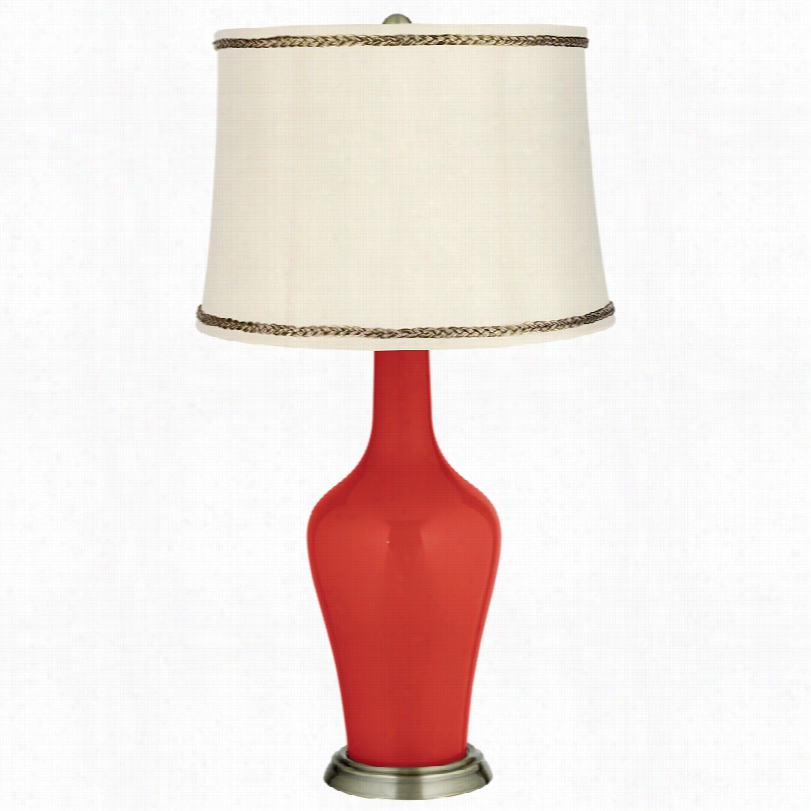 Transittional Cherry Tmoato Anya With Twist Trim 32 1/4-inch-h Table Lamp