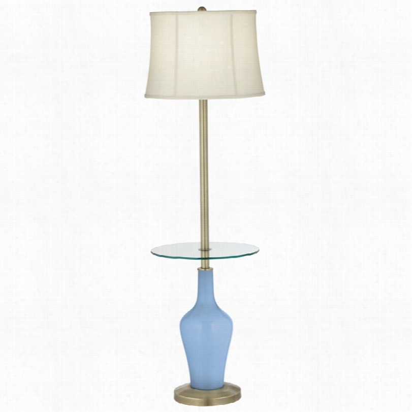 Transitional Color Plus␞ Placid Blue Tray Table Floor Lamp