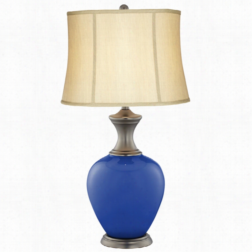Transitional Dazzling Blue Alison Glas 13 1/2-inch-h Table Lamp