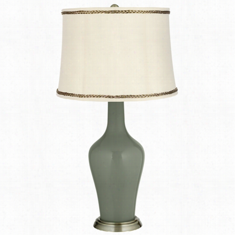 Transtionaldeep Licheen Green And Tw Ist Trim Anya Table Lamp