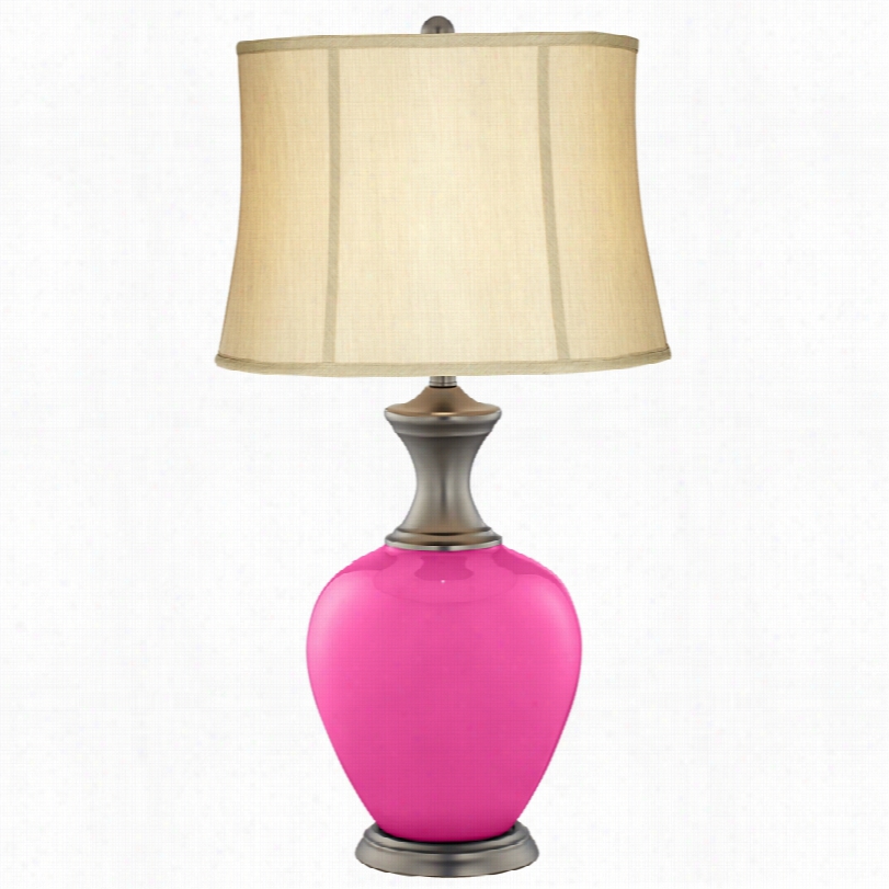 Transitional Fuchsia Alison Glass 31 1/2-inch-h Table Lamp