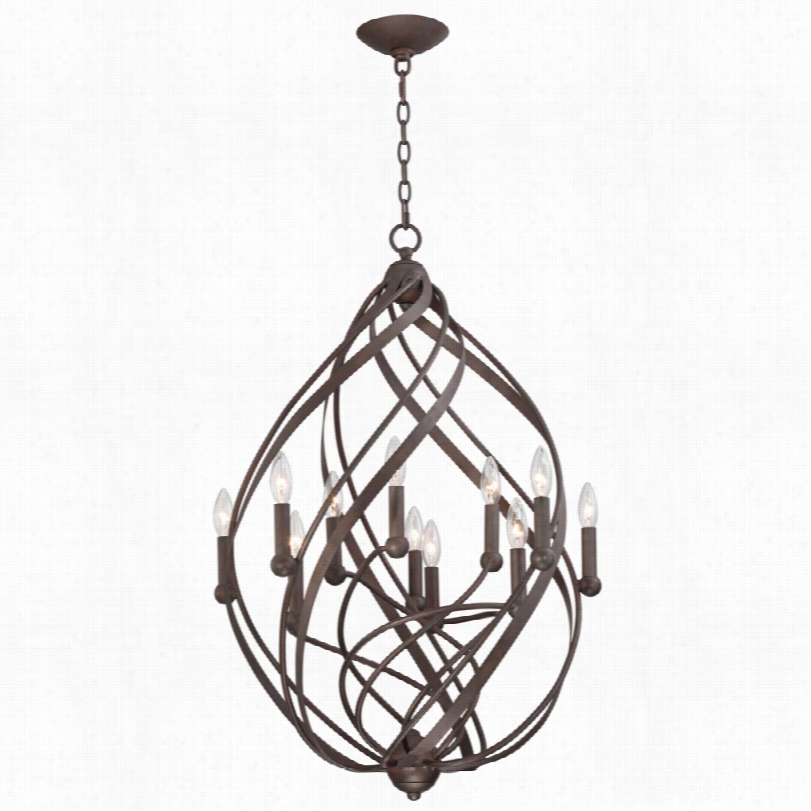 Transitional Gwinnett 23 1/2"&quof; Wide 11-ilgght Twisted Bronze Pendant Light