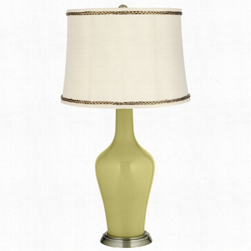 Transitional Linden Green And Twist Trim 32 1/4-inch-h Anya Table Lamp