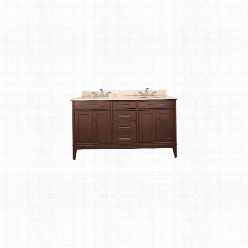 Transitional Madison Tobacco Marble Top 61-inch-w Sink Vaniity