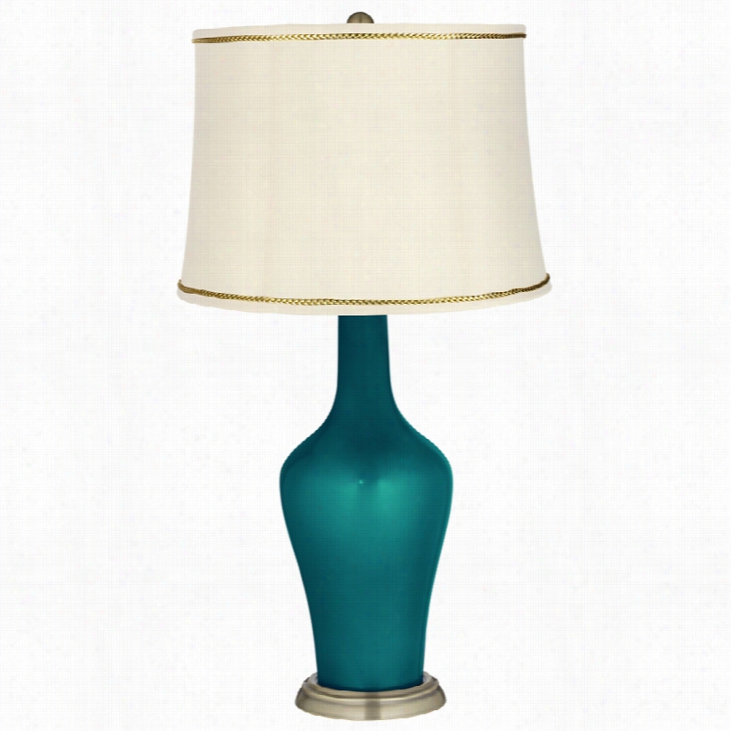 Transitional Magc Blue Metallic And President'sb Raid Trim  Anya Lamp