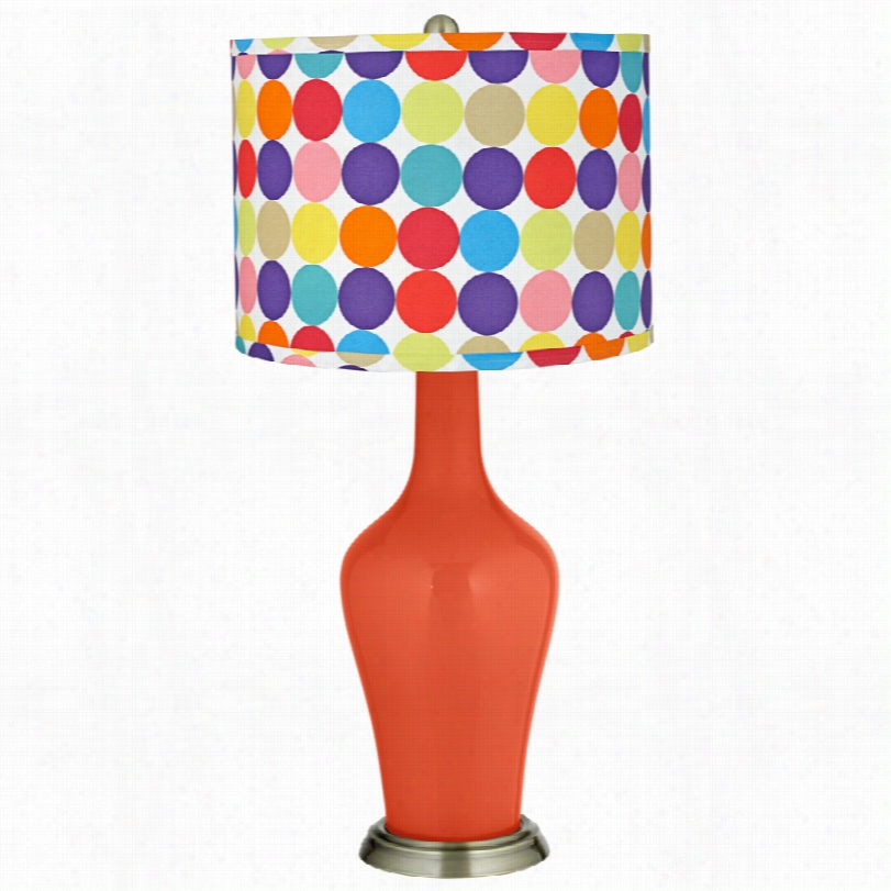 Transitional Multi-color Circles Shade Daredevil Orange Anya Table Lajp